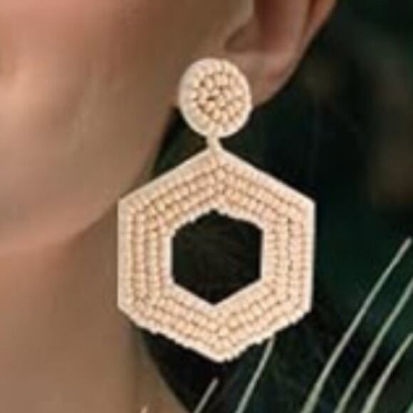 Boho Seed Bead Drop Earrings - Picture 2 of 2